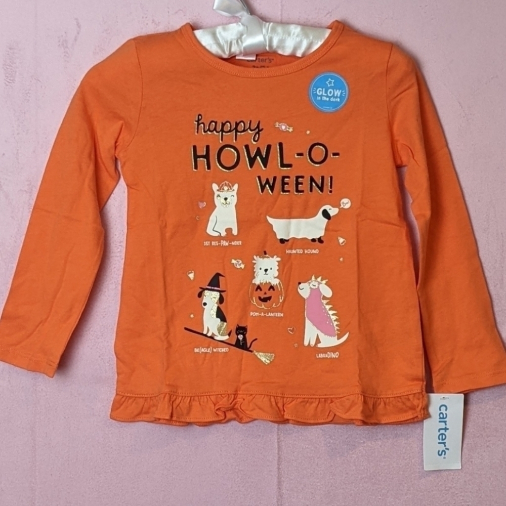 NWT Carter's Orange Halloween Long Sleeve Tee